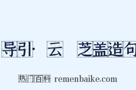 导引·云軿芝盖造句是什么意思的图片
